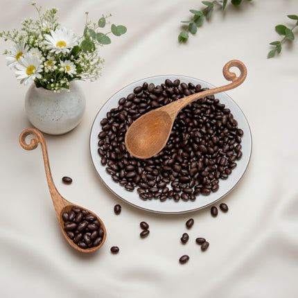 Handcrafted wooden spoon with hole is durable over time and brings natural beauty to everyday cooking tasks.