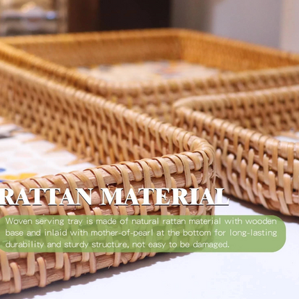 Handwoven Rattan Serving Tray.