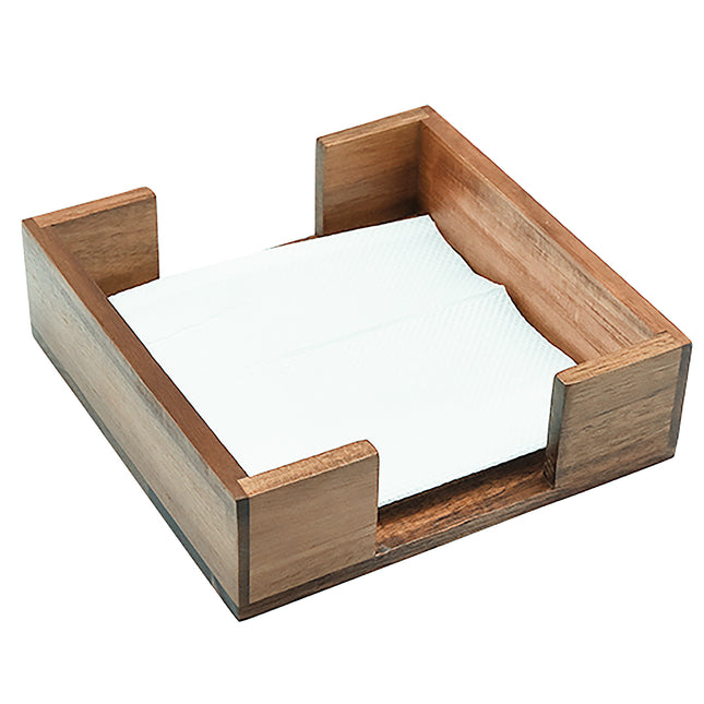 Acacia Wood Napkin Holder, 20 cm