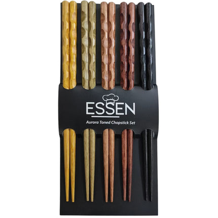 Multicoloured Acacia Wood Chopsticks, Set of 5 Pairs ( JR028)