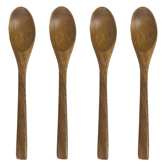 Acacia Wood Spoons, Set of 4, 15 cm