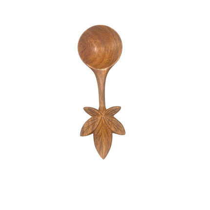 Hand carved leaf wooden spoon is a beautiful piece crafted with natural elegance and timeless charm.