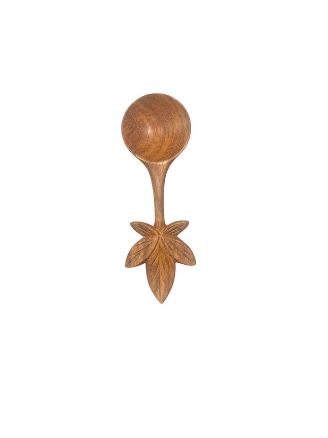 Hand carved leaf wooden spoon is a beautiful piece crafted with natural elegance and timeless charm.