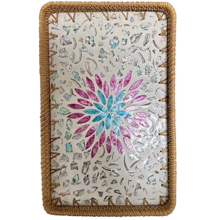 A beautiful Rectangle Rattan Serving Tray