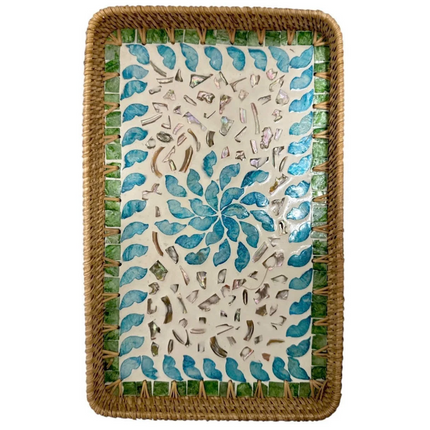 A beautiful Rectangle Rattan Serving Tray.