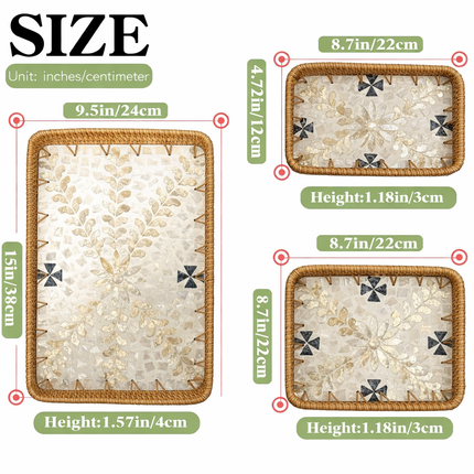 Handwoven Rattan Serving Trays – Natural Seagrass Decorative
