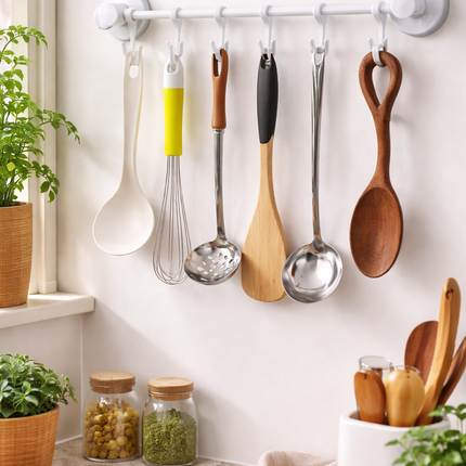 beautiful handcrafted wooden spoon that adds a charming decorative touch to any kitchen.