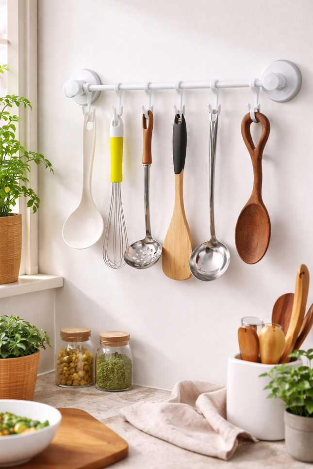 beautiful handcrafted wooden spoon that adds a charming decorative touch to any kitchen.