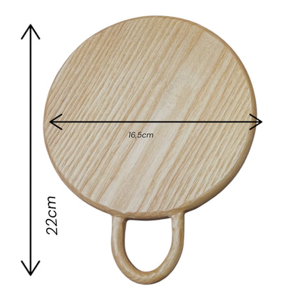 Handcrafted Round Wood Cutting Board Loop Handle by Lotushandcrafts 16.5 x 22
