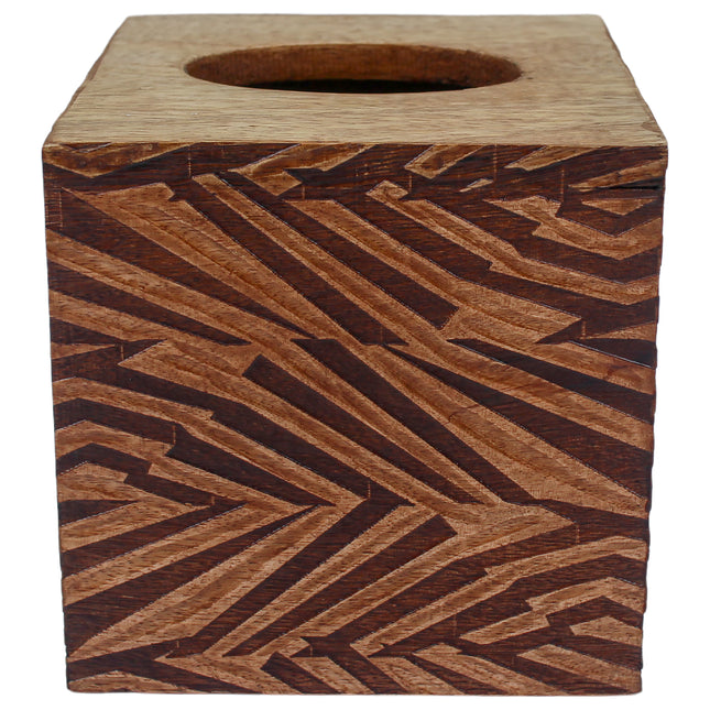 Echo Mango Wood Tissue Box, 14 cm