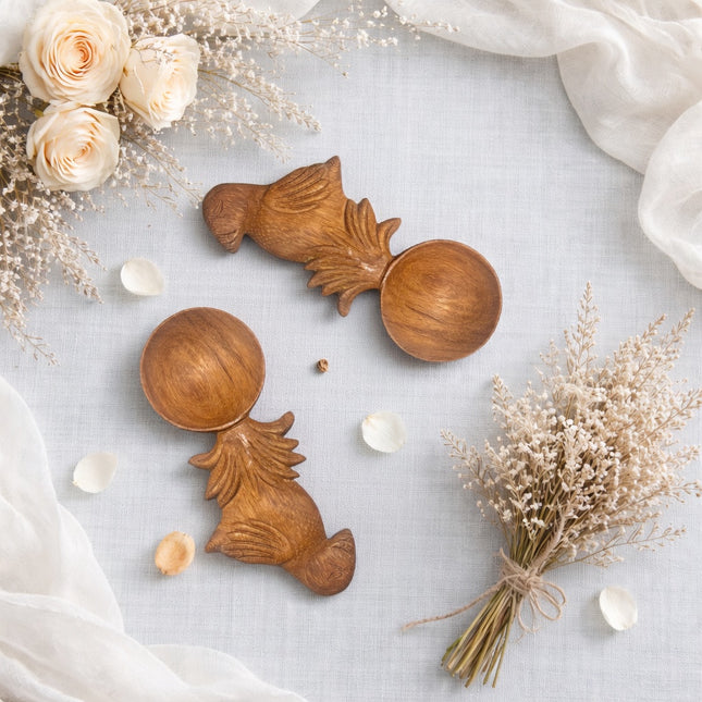 Handcrafted wooden bird spoon with a cute design brings warmth, charm, and a natural touch to your kitchen.