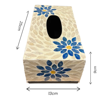 Side profile of the rectangular tissue box highlighting its clean edges and 25x13x9 cm dimensions.