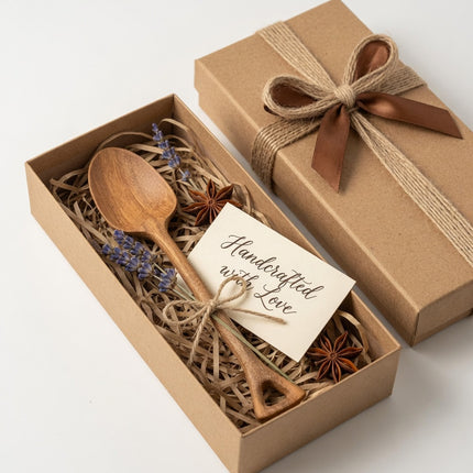 Handcrafted ashwood hook handle spoon makes a thoughtful and practical gift for everyday use.