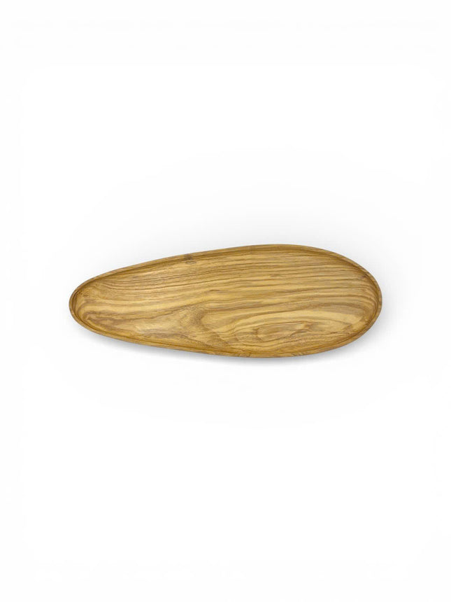 Handcrafted ashwood oval serving plate with a warm natural finish, perfect for coffee, desserts, snacks, and cozy modern table styling.