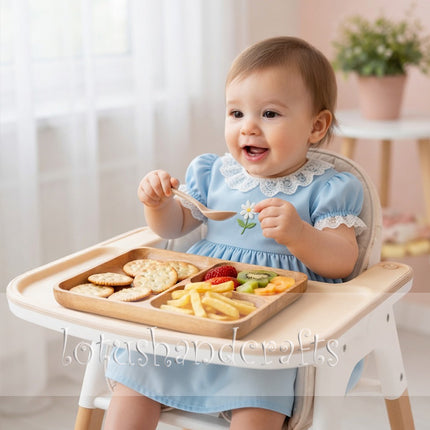 Ashwood rectangle serving tray with three compartments is safe and comfortable for everyday use.