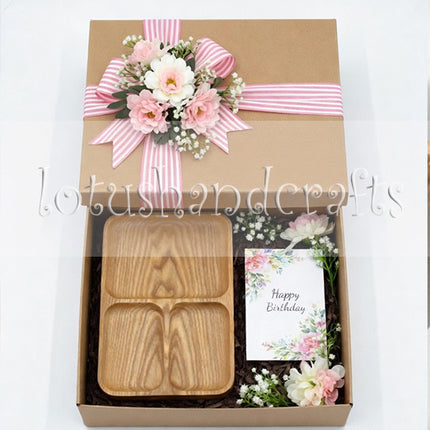 Ashwood rectangle 3 compartment serving tray makes a thoughtful gift for coffee and breakfast lovers.