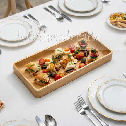 Ashwood rectangular serving tray and charcuterie board crafted for elegant serving and healthy everyday use.