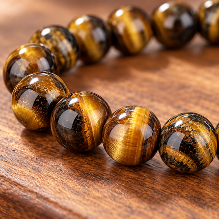Tiger’s Eye & Obsidian Natural Stone Bracelet approx 18–18.5 cm