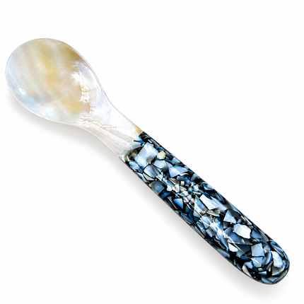 Mother of Pearl Spoon with Dark Mosaic Handle 13 cm