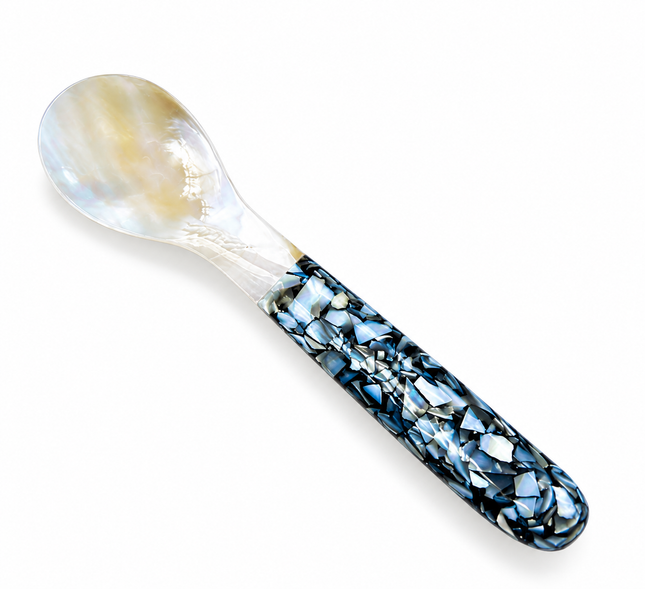 Mother of Pearl Spoon with Dark Mosaic Handle 13 cm