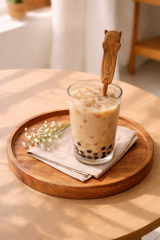 Cute cat handle wooden spoon brings charm and comfort to your everyday kitchen use.