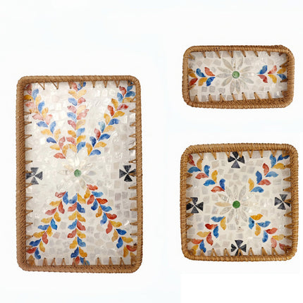 Beautiful cute handwoven rattan serving tray designed for elegant dining and practical everyday home use.