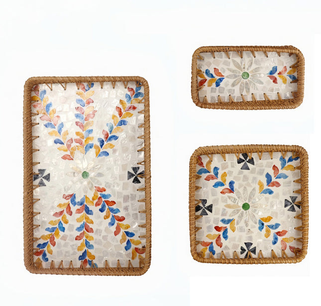 Beautiful cute handwoven rattan serving tray designed for elegant dining and practical everyday home use.