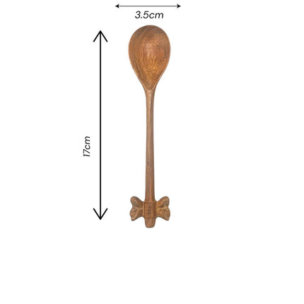 Handmade cute artistic wooden spoon with elegant design and practical size suitable for everyday cooking and serving needs.