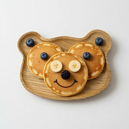 Handcrafted bear shape wooden serving tray made from natural wood for elegant and practical use.