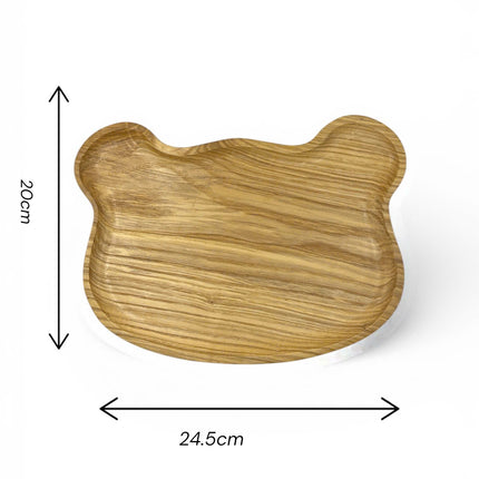 Handcrafted bear shape wooden serving tray available in multiple sizes for everyday home dining.