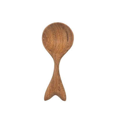 Handmade fishtail shaped small wooden spoon is cute and perfect for everyday kitchen use tasks.