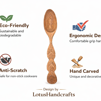 Cute handcrafted wooden spice spoon made from natural wood for daily kitchen use and comfort.