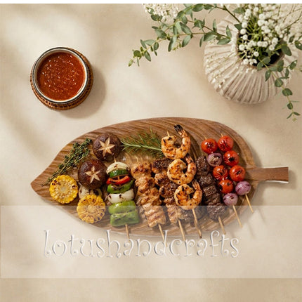 The beautiful redwood leaf serving tray with handle is perfectly safe for your everyday health.