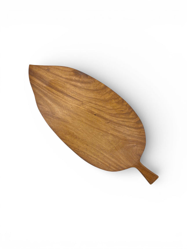 Handcrafted leafcraft wooden serving tray offers a cute and elegant touch for everyday use.