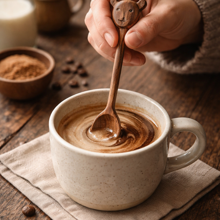 Little bear handcrafted wooden spoon is beautifully made and remains durable over time for everyday use in your kitchen.