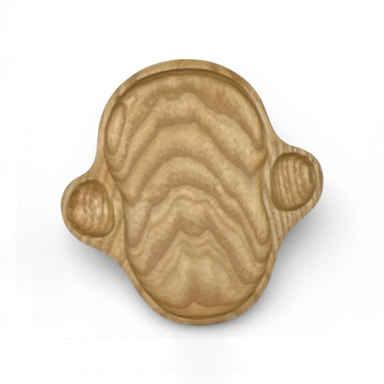 Handcarved wooden monkey shape tray with a cute design for everyday use.