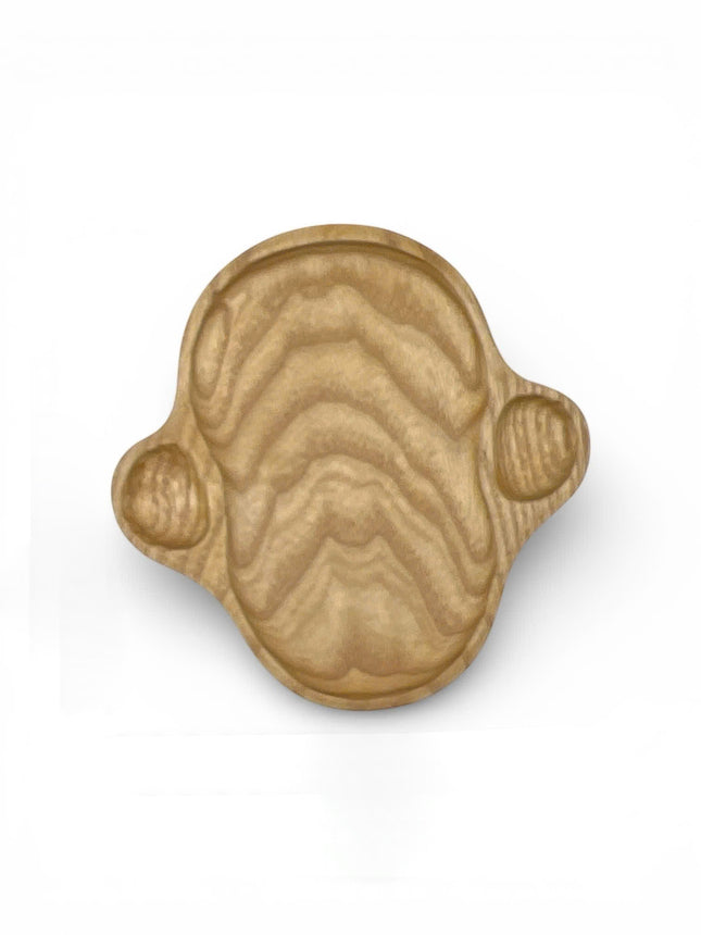 Handcarved wooden monkey shape tray with a cute design for everyday use.