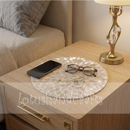 Mother of Pearl Floral Round Placemat by Lotushandcrafts.