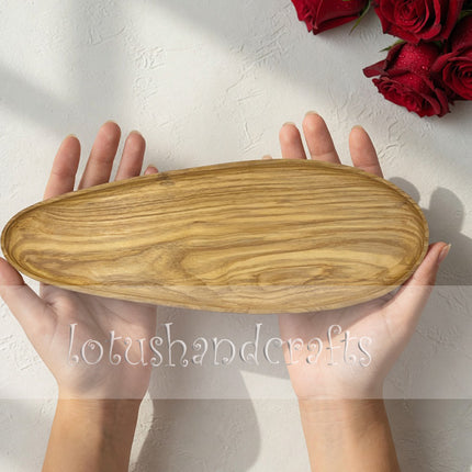 Ashwood oval serving platter and tray with a cute handcrafted design that is safe for everyday use.
