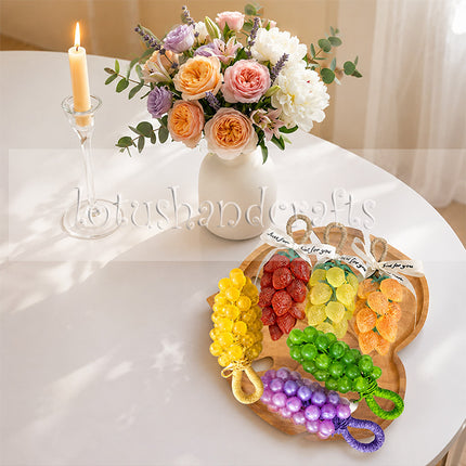 Cute redwood Monstera shaped serving tray in a cozy flatlay with natural and elegant styling.