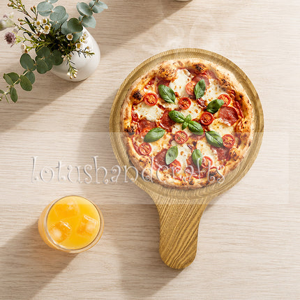 Round AshWood serving tray with handle is stylish, durable, and easy to clean every day.