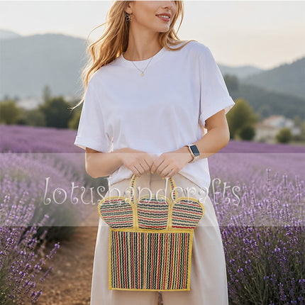 Handwoven seagrass flower petal tote bag for everyday use.