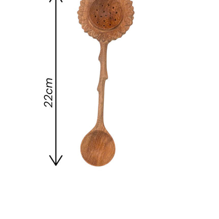 Sunflower wooden slotted duo spoon with perfect size for scooping stirring and straining.