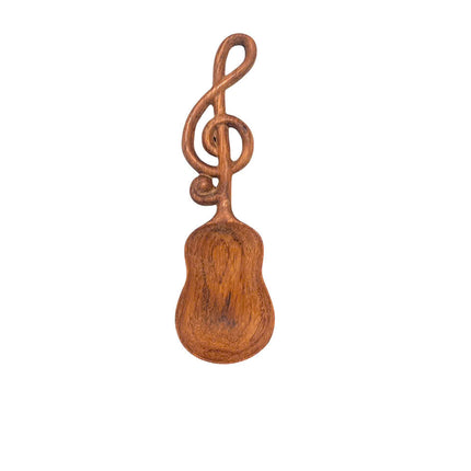 A cute treble clef wooden spoon made from redwood, designed for both beauty and everyday use.