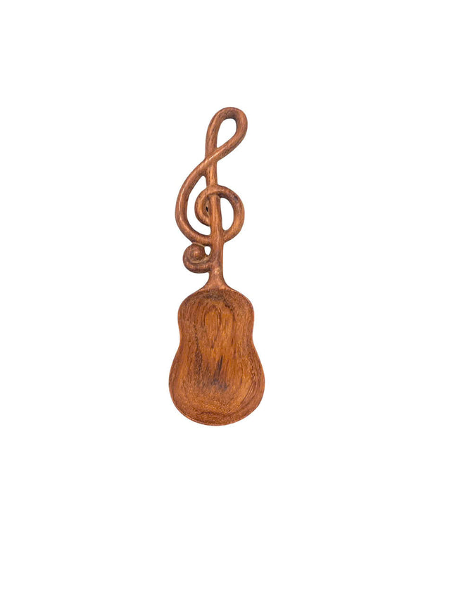 A cute treble clef wooden spoon made from redwood, designed for both beauty and everyday use.