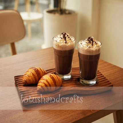 Handcrafted wave carved wooden serving board made from natural wood and safe for everyday use.