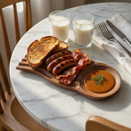 Wavy nest solid wood serving tray offers durability and a long lasting lifespan.