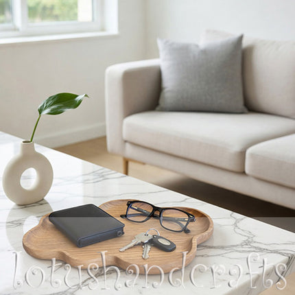 Ash wood cloud shape plate for elegant food plating and natural home table styling.