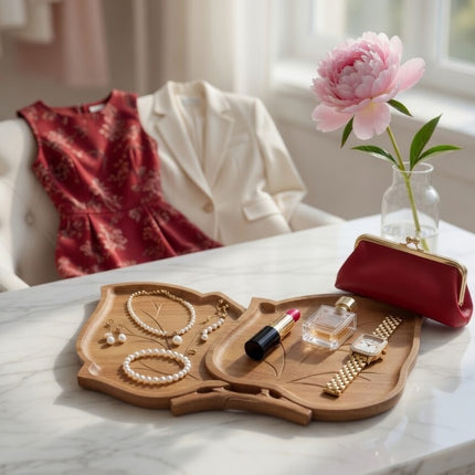Double leaf wooden serving tray is safe for user health and daily use.