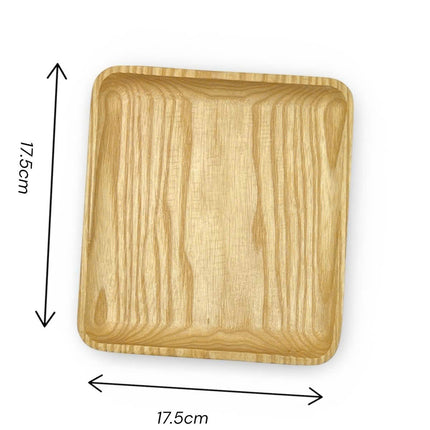 This handcarved ashwood square serving plate is the perfect size for your daily dining needs.